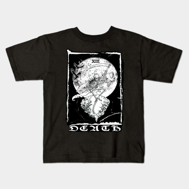 DEATH TAROT 13 GOTHIC GRIM REAPER Kids T-Shirt by Esoteric Origins